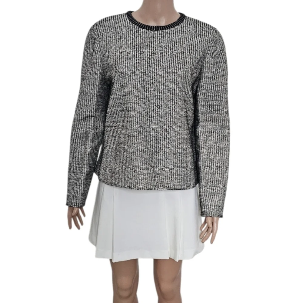 Tory Burch Raffia Knit Metallic Sweater